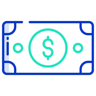 Bir dolarlık banknot. Basit tasarım