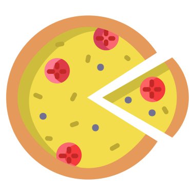 Pizza web simgesi, vektör çizim 