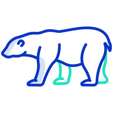 kutup ayısı simgesi, vektör illüstrasyonu