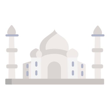 Taj mahal basit kutsal kişilerin resmi, vektör çizim