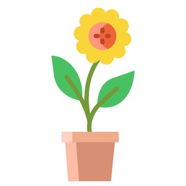 saksı vektör illüstrasyon tasarımında güzel çiçekler