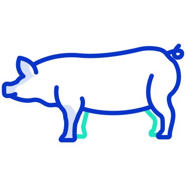 Beyaz arkaplanda domuz hayvanının vektör simgesi