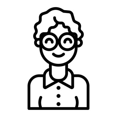 Kadın. Web simgesi basit illüstrasyon