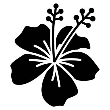 Arka planda izole edilmiş siyah beyaz çiçek. vektör illüstrasyonu