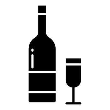 Şarap şişesi ikonu. vektör illüstrasyonu