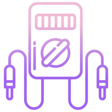 Voltmetre web simgesi basit vektör illüstrasyonu