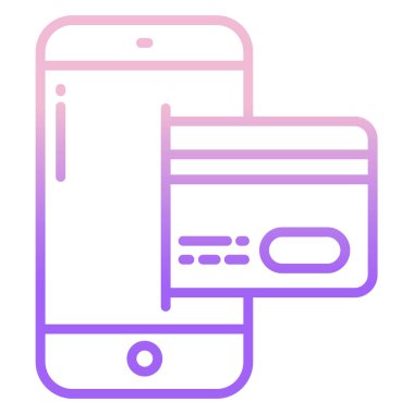 Mobil Ödeme Simgesi. Düz Tasarım. İş kavramı. İzole Resimler