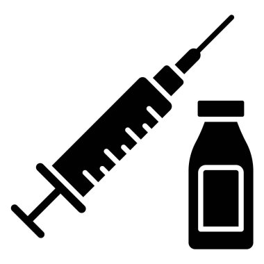 Basit vektör simgesi, aşı illüstrasyonu