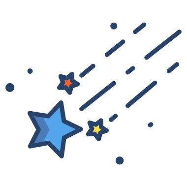 Beyaz arkaplanda yıldız kayan basit vektör simgesi