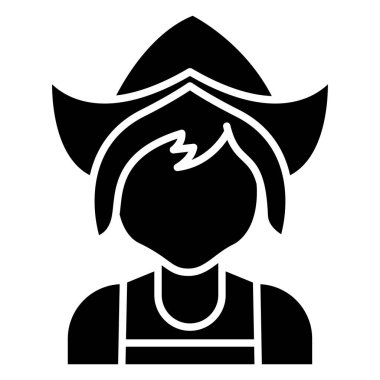 Kadın. Web simgesi basit illüstrasyon