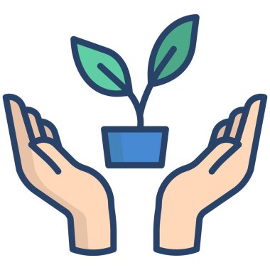 Bitki. Web simgesi basit illüstrasyon