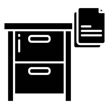 Çekmecede. Web simgesi basit illüstrasyon