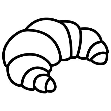 Basit vektör simgesi, kruvasan çizimi