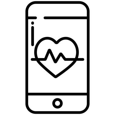 Basit vektör simgesi, akıllı telefondaki uygulamanın çizimi