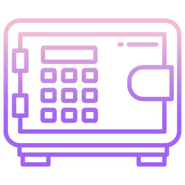 Basit vektör simgesi, güvenli kutunun çizimi