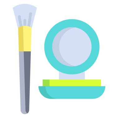 makyaj fırçası ikonu. Web tasarımı için güzellik salonu vektör simgelerinin basit çizimi