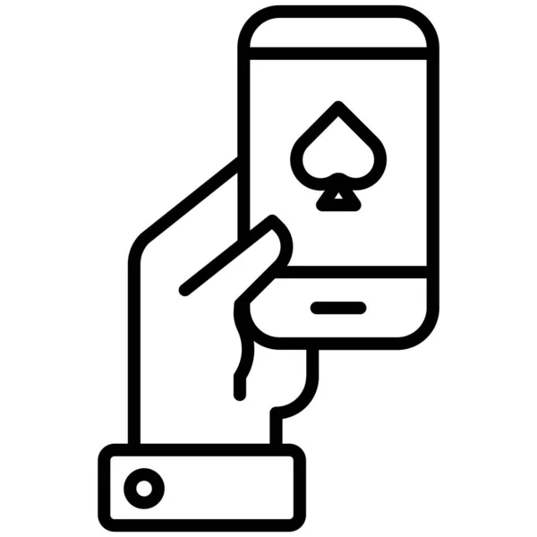 Poker Móvil Icono Vector Plano Para Aplicaciones Móviles Web Ilustración — Archivo Imágenes Vectoriales