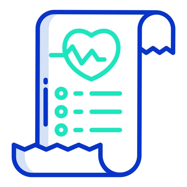 Medisch Ontvangstbewijs Eenvoudige Vector Pictogram Witte Achtergrond — Stockvector