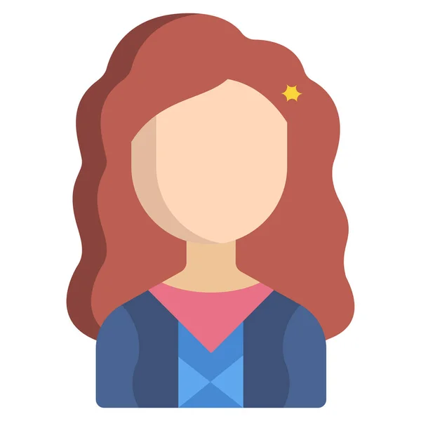 Una Mujer Icono Web Ilustración Simple — Vector de stock