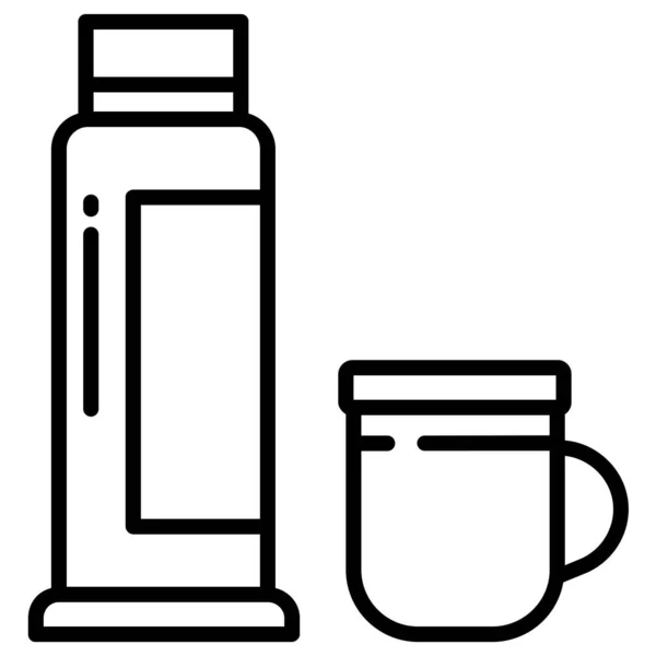 Wasserflaschen Symbol Umriss Illustration Von Teekessel Vektor Symbole Für Das — Stockvektor