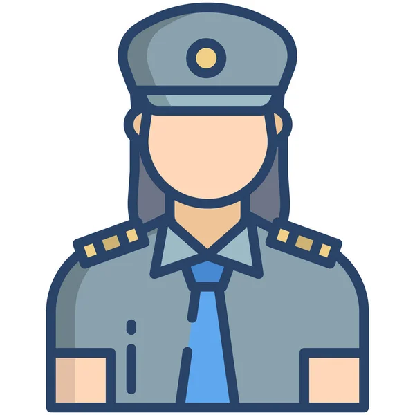 Politieagent Eenvoudige Illustratie — Stockvector