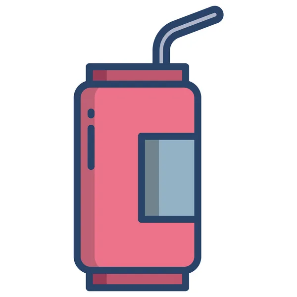 Icono Bebida Soda Vector Simple Sobre Fondo Blanco — Archivo Imágenes Vectoriales