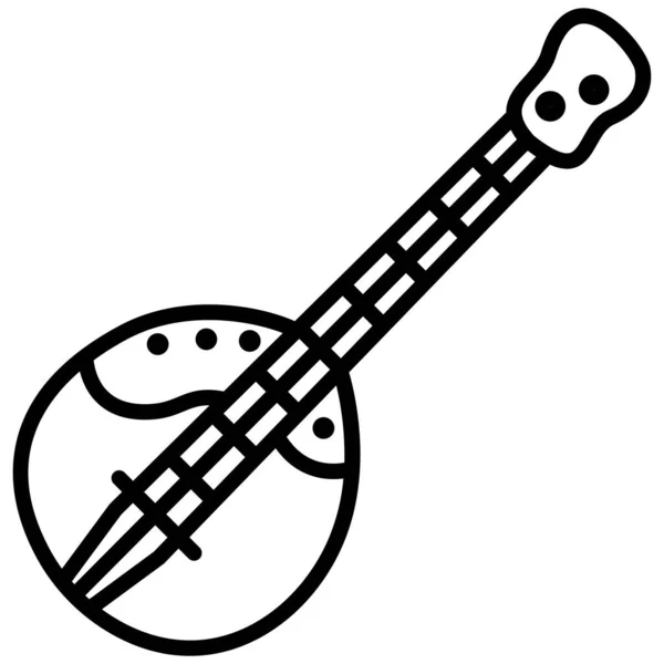 Gitár Web Ikon Egyszerű Illusztráció — Stock Vector