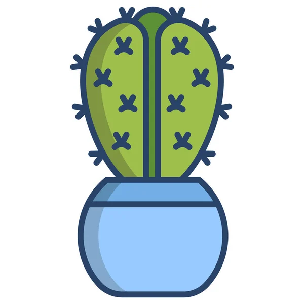 Vektor Ikon Kaktus Isolerad Vit Bakgrund — Stock vektor