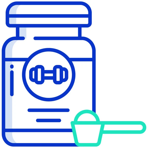 蛋白质瓶 简单的设计 — 图库矢量图片