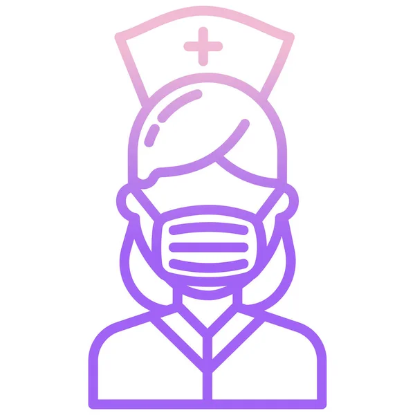 Enfermera Icono Vector Asistente Médico Ilustración — Vector de stock