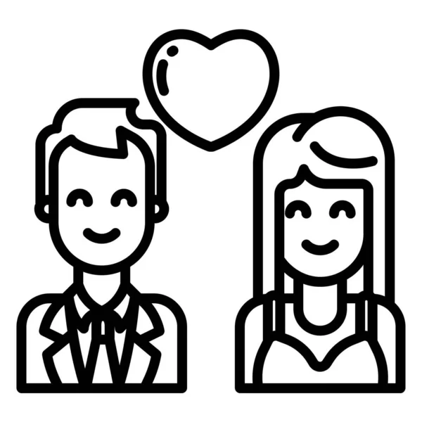 Icono Vector Simple Ilustración Pareja — Vector de stock