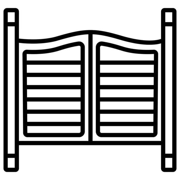 Türen Einfaches Vektor Symbol Auf Weißem Hintergrund — Stockvektor