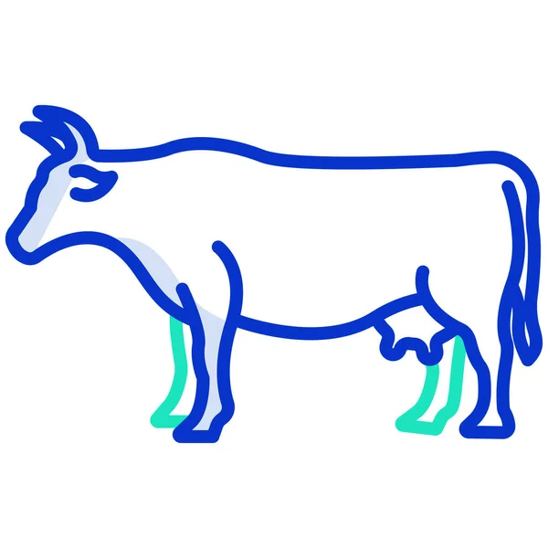 Vaca Icono Web Ilustración Simple — Vector de stock