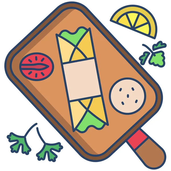 Icono Vector Simple Ilustración Kebab — Vector de stock