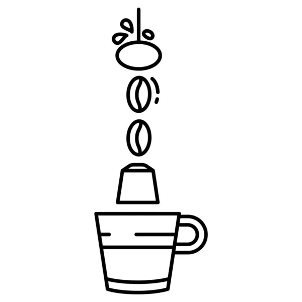 Icona Della Tazza Caffè Illustrazione Schematica Dell Icona Vettoriale Web — Vettoriale Stock