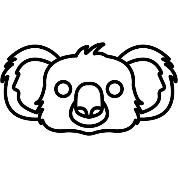 Koala Ícone Logotipo Esboço Animal Australiano Para Web Design Ilustração — Vetor de Stock