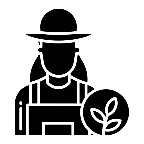 Agricultor Com Desenho Ilustração Chapéu Vetor Vegetal — Vetor de Stock
