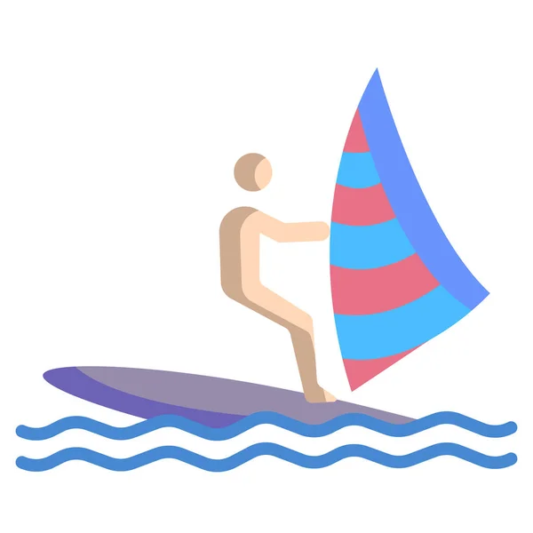 Surfer Icône Web Illustration Simple — Image vectorielle