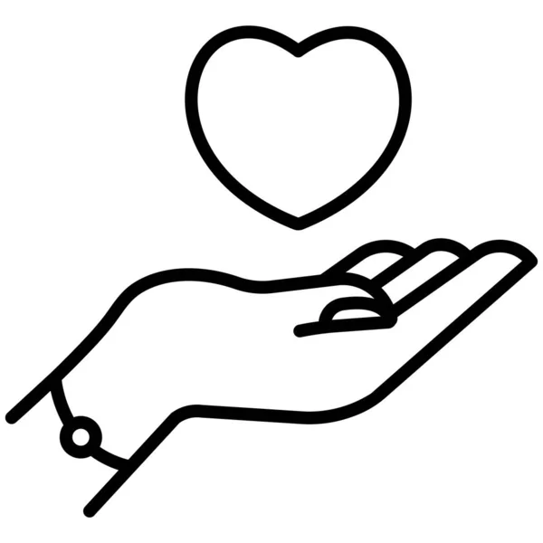 Χέρι Κρατώντας Την Καρδιά Απλός Σχεδιασμός — Διανυσματικό Αρχείο