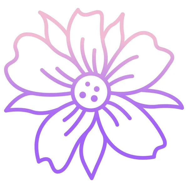 Icono Flor Estilo Plano Aislado Sobre Fondo Blanco Primavera Símbolo — Vector de stock