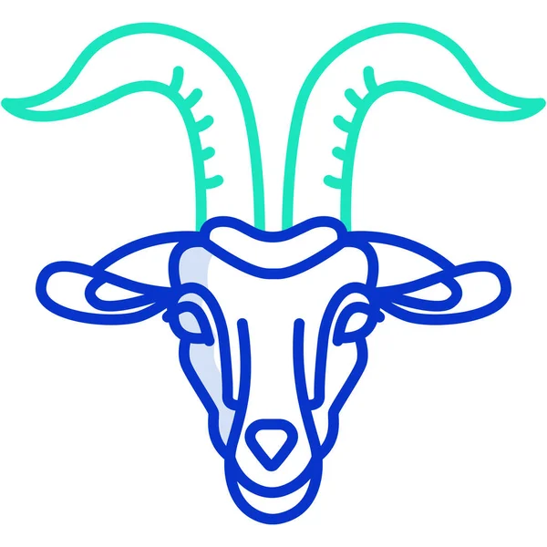 Icono Vector Simple Ilustración Animal Cabra — Vector de stock