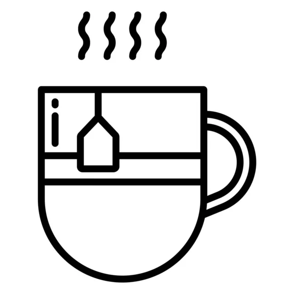 Φλιτζάνι Τσάι Απλό Διάνυσμα Εικονίδιο Λευκό Φόντο — Διανυσματικό Αρχείο