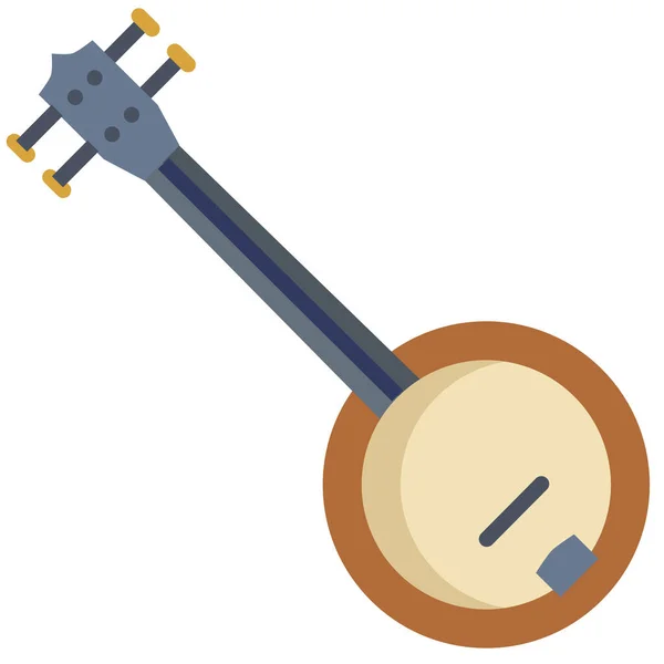 Jednoduchá Vektorová Ikona Ilustrace Banjo — Stockový vektor