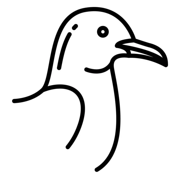 Vector Simple Icono Gaviota Sobre Fondo Blanco — Vector de stock