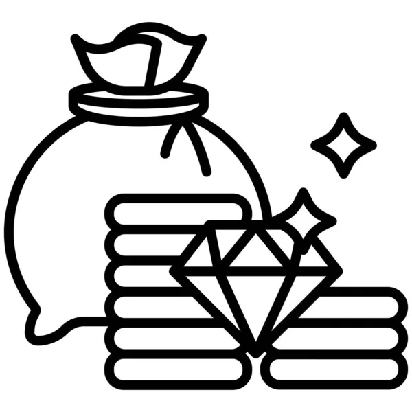 Bolsa Dinero Ilustración Simple — Vector de stock