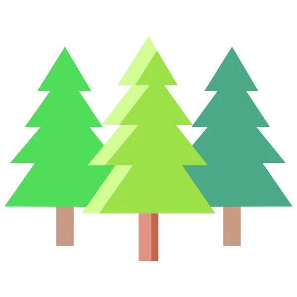 Pinjeträd Ikonen Platt Illustration Gran Träd Vektor Mönster För Webben — Stock vektor