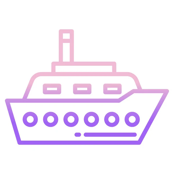 Einfacher Vektor Schiff Symbol Auf Weißem Hintergrund — Stockvektor