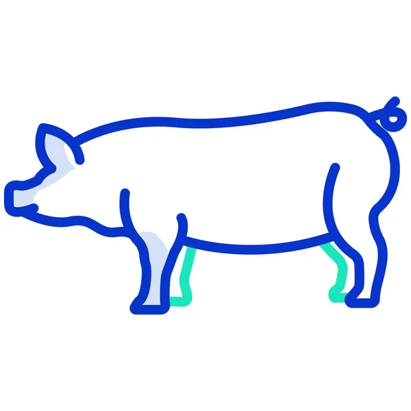 Icono Vector Cerdo Animal Sobre Fondo Blanco — Vector de stock