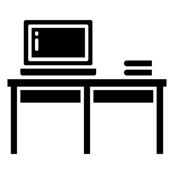 Icône Vectorielle Simple Illustration Table Bureau — Image vectorielle