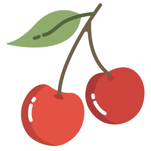 Icono Fruta Cereza Ilustración Vectorial — Archivo Imágenes Vectoriales